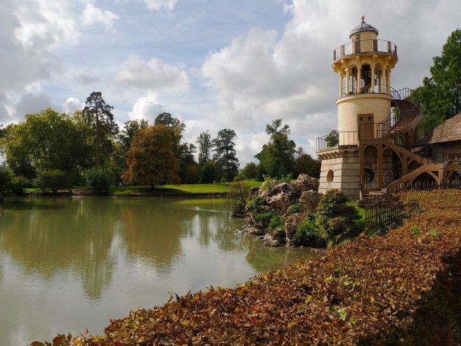 The lighthouse and lake make up the center of the little town. 