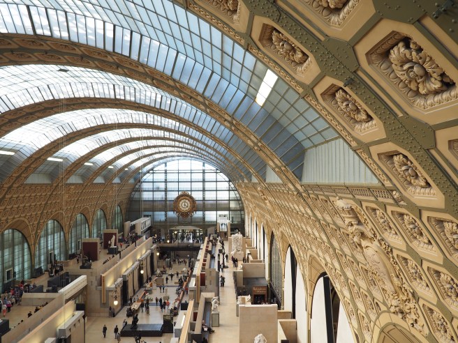 Overlooking the museum from the fifth floor bridge. 