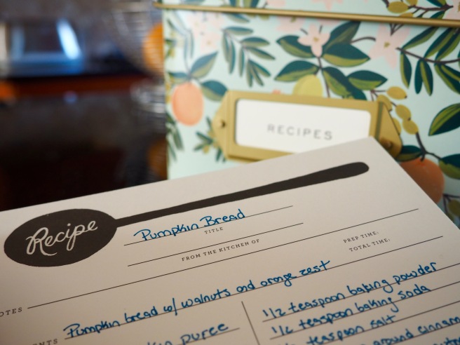 Eric got me this new recipe box from Rifle Paper Co. a few weeks weeks ago and I love it! 