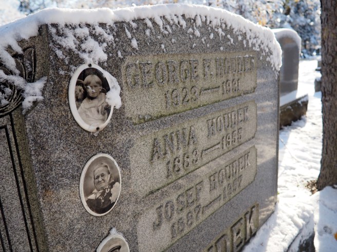 You'll notice quite a few headstones inlaid with photographs of the deceased. 